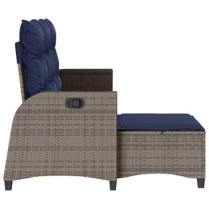 Накланящ се градински диван с възглавници L-образна сиво