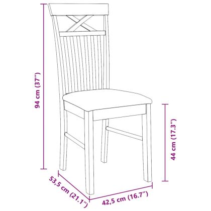 Трапезни столове с възглавници 2 бр Бяла масивна дървесина гума
