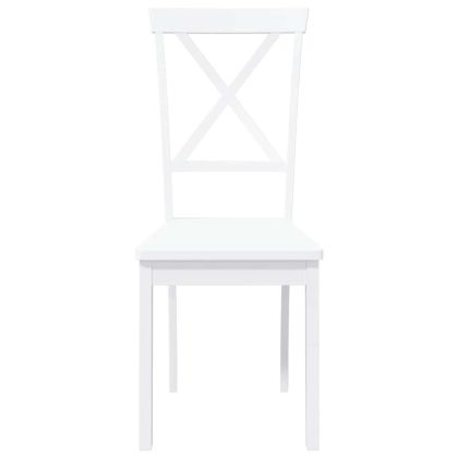 трапезни столове 2 бр. бяла масивна дървесина гума