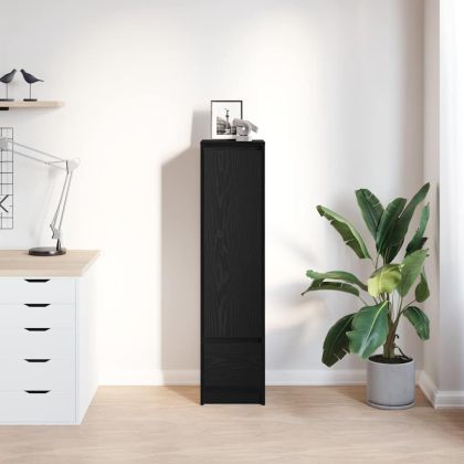 Висок шкаф, Черен дъб, 29,5x34x119,5 см инженерно дърво
