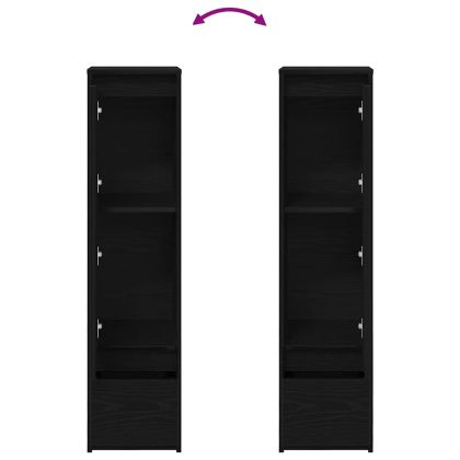 Висок шкаф, Черен дъб, 29,5x34x119,5 см инженерно дърво