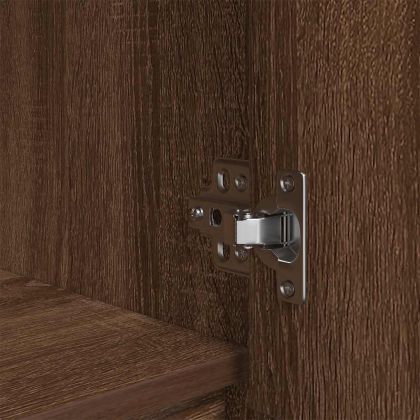 Висок шкаф, kафяв дъб, 29,5x34x119,5 см инженерно дърво