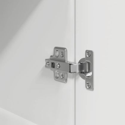 Висока дъска бяла 37,5x35x180 см инженерно дърво