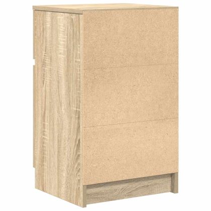 Нощно шкафче, дъб сонома, инженерно дърво 39x35x65 см
