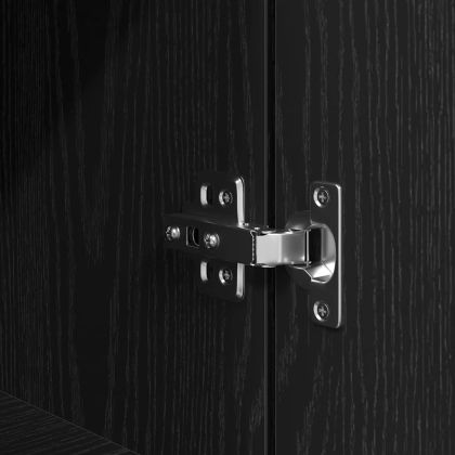 Нощно шкафче, черно, 39x35x65 см, инженерно дърво