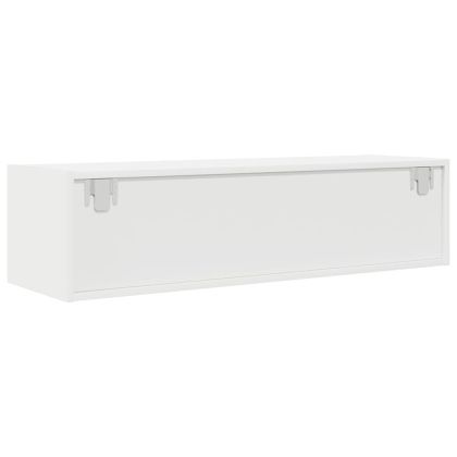 ТВ шкафове, 2 бр, бели, 100x31x25,5 см, инженерно дърво