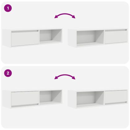 ТВ шкафове, 2 бр, бели, 100x31x25,5 см, инженерно дърво