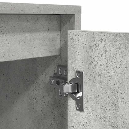 ТВ шкаф с LED осветление, бетонно сив, 100x41x50 см