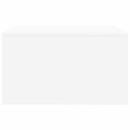 Масичка за кафе с чекмеджета, бяла 70,5x70x40 см