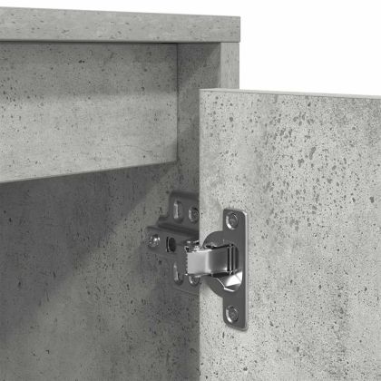 ТВ шкаф с LED осветление, бетонно сив, 160,5x41x50 см