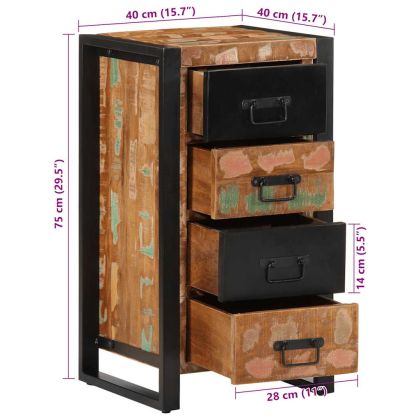 Шкаф с чекмеджета Multicolour Масивна дървесина Възстановена