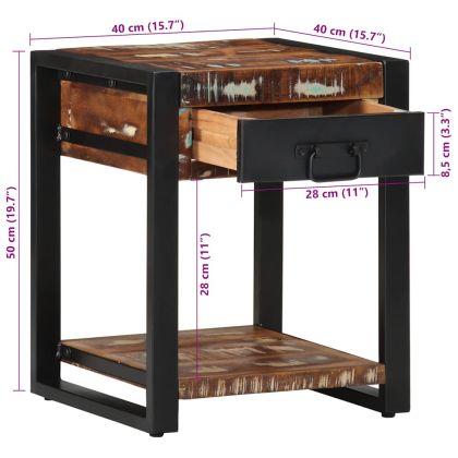 Странична маса Multicolour Масивна дървесина Reclaimed