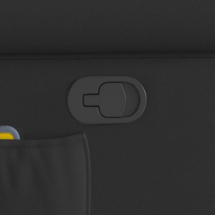 Масажен стол, черен, лъскава изкуствена кожа