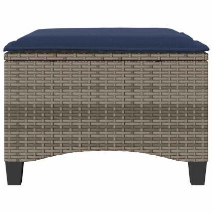 Градински табуретки с възглавници 2 бр. сиви 55x55x36 cm