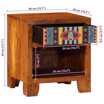 Нощно шкафче 2 бр. 40x35x45 см Масивна дървесина Акация