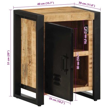 Нощно шкафче 40x30x51 cm Масивна груба дървесина Манго