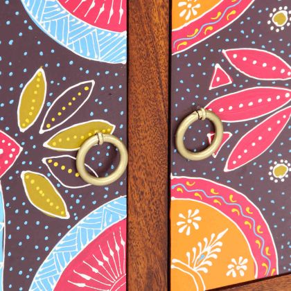 ТВ шкаф Multicolour 110x30x40 масивна дървесина акация