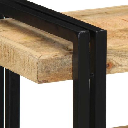 Стенен рафт 70x33x35 cm Масивна груба дървесина Манго