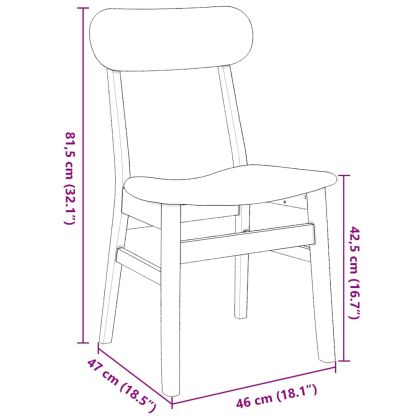 Трапезни столове с възглавници 2 бр Бяла масивна дървесина гума