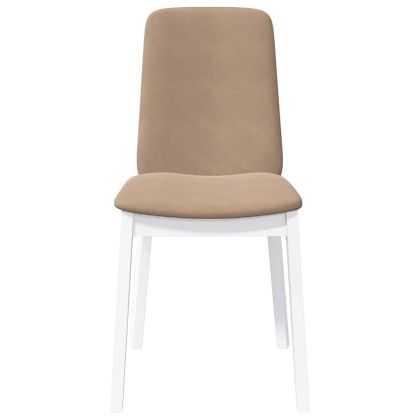 Трапезни столове с възглавници 2 бр Бяла масивна дървесина гума