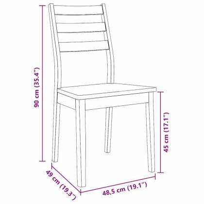 трапезни столове 2 бр. бяла масивна дървесина гума