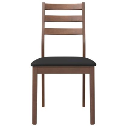 Трапезни столове с възглавници 2бр Кафяв масивна дървесина гума