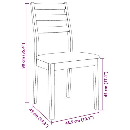 Трапезни столове с възглавници 2бр Кафяв масивна дървесина гума