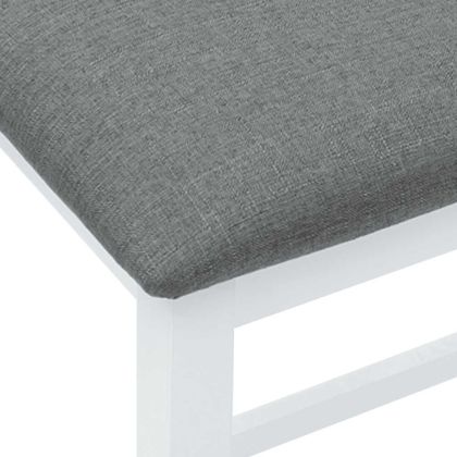 Бар столове с възглавници 2 бр Бяла масивна дървесина гума