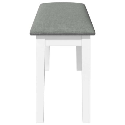 Пейка 110 cm Бяла масивна дървесина Гума