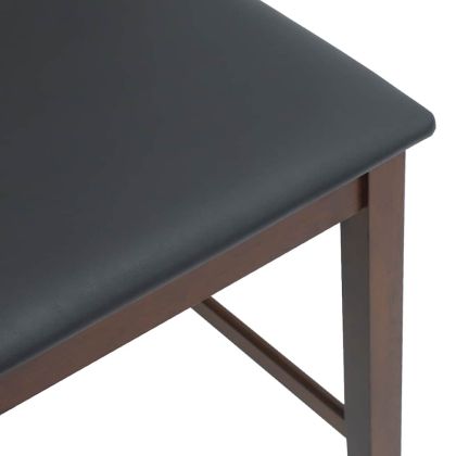 Бар столове с възглавници 2 бр Кафяв масивен дървен каучук