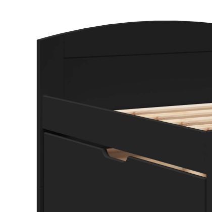 Дневно легло с 5 чекмеджета без матрак IRUN черен 90x200 cm