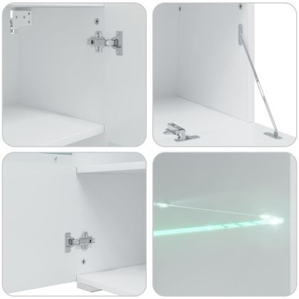 5 броя ТВ шкафове с LED осветление Мат Индиго инженерно дърво