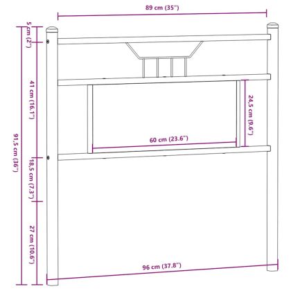 Горна табла, опушен дъб, 90 см, инженерно дърво и стомана