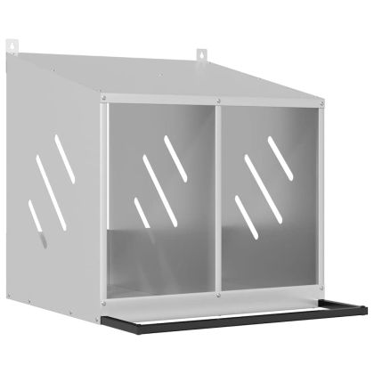 Кутия за гнездене на пилета с 2 отделения, галванизиран