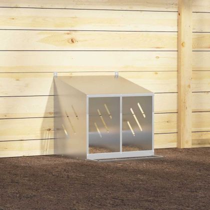 Кутия за гнездене на пилета с 2 отделения, галванизиран