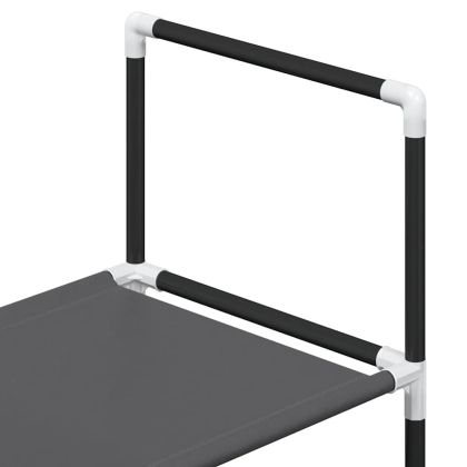 Рафт за обувки 4-етажен черен 44x28x77 см Нетъкана материя