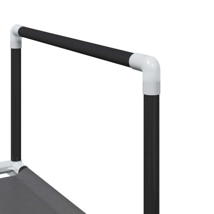 стелаж за обувки на 10 нива черен 44x28x180 см нетъкан текстил