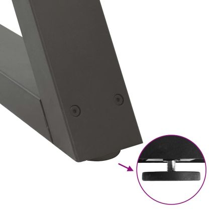 Крака за трапезна маса, 2 бр., антрацит, 50x(72-73,3) см, стомана