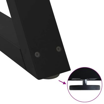 Крака за масичка за кафе, 2 бр., черни, 28 x (42-43,3) см, стомана