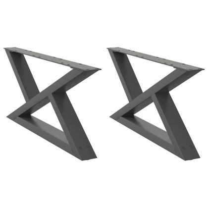 Крака за масичка за кафе, 2 бр., антрацит, 70x(30-31,3) см, стомана