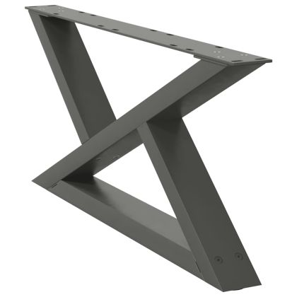 Крака за масичка за кафе, 2 бр., антрацит, 70x(30-31,3) см, стомана