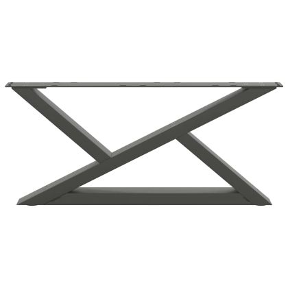 Крака за масичка за кафе, 2 бр., антрацит, 70x(30-31,3) см, стомана