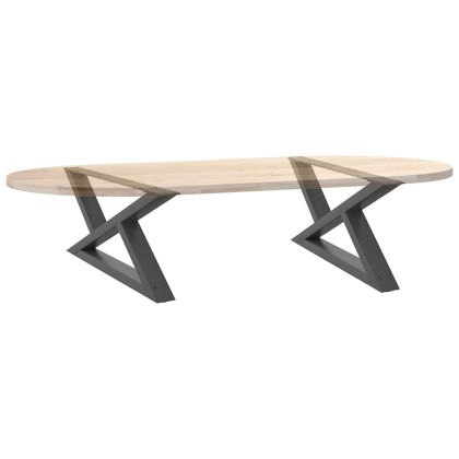 Крака за масичка за кафе, 2 бр., антрацит, 70x(30-31,3) см, стомана