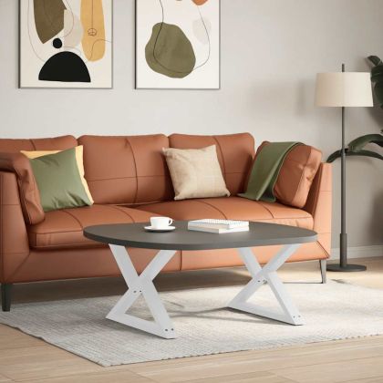 Крака за масичка за кафе, 2 бр., бели, 70 x (42-43,3) см, стомана