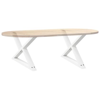 Крака за масичка за кафе, 2 бр., бели, 70 x (42-43,3) см, стомана