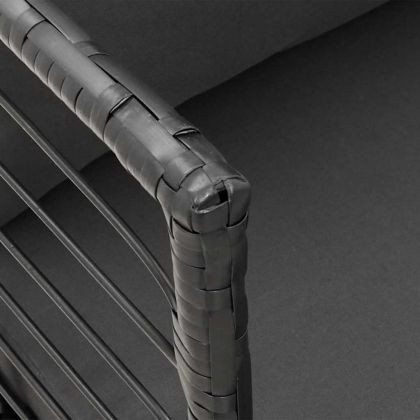 Градински столове 2 бр с възглавници черен полиратан