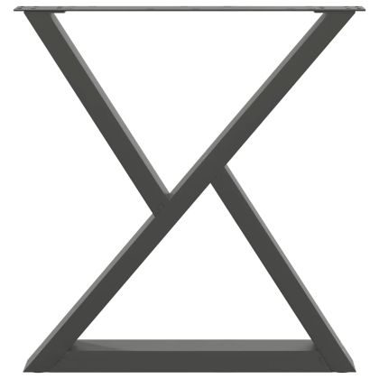 Крака за трапезна маса, 2 бр., антрацит, 80x(72-73,3) см, стомана