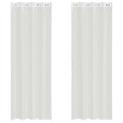 Пердета от воал с втулки, 2 бр, бяло