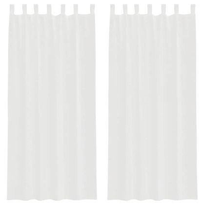Пердета от воал с прът джобове, 2 бр, бяло