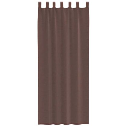 Пердета от воал с прът джобове, 2 бр, кафяво